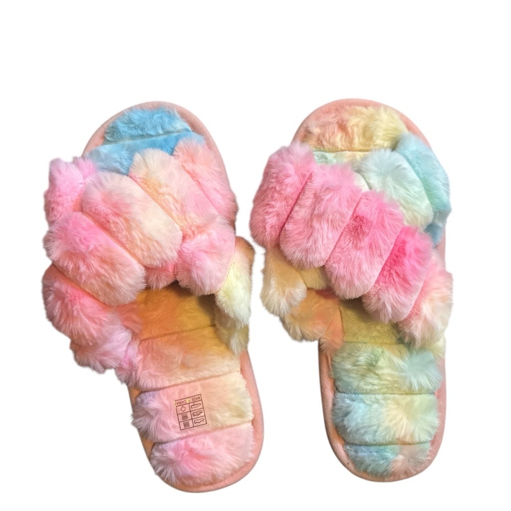 Colorful Furry Slippers - Picture 3 of 3